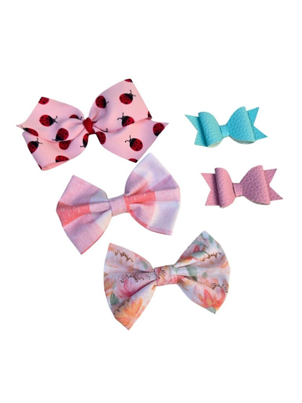 New Baby Girl Hair Bows – Set of 5 Clips, Soft & Stylish for Toddlers & Kids